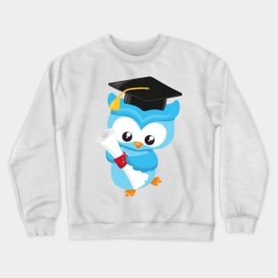 Cute Owl, Little Owl, Baby Owl, Graduation Owl Crewneck Sweatshirt